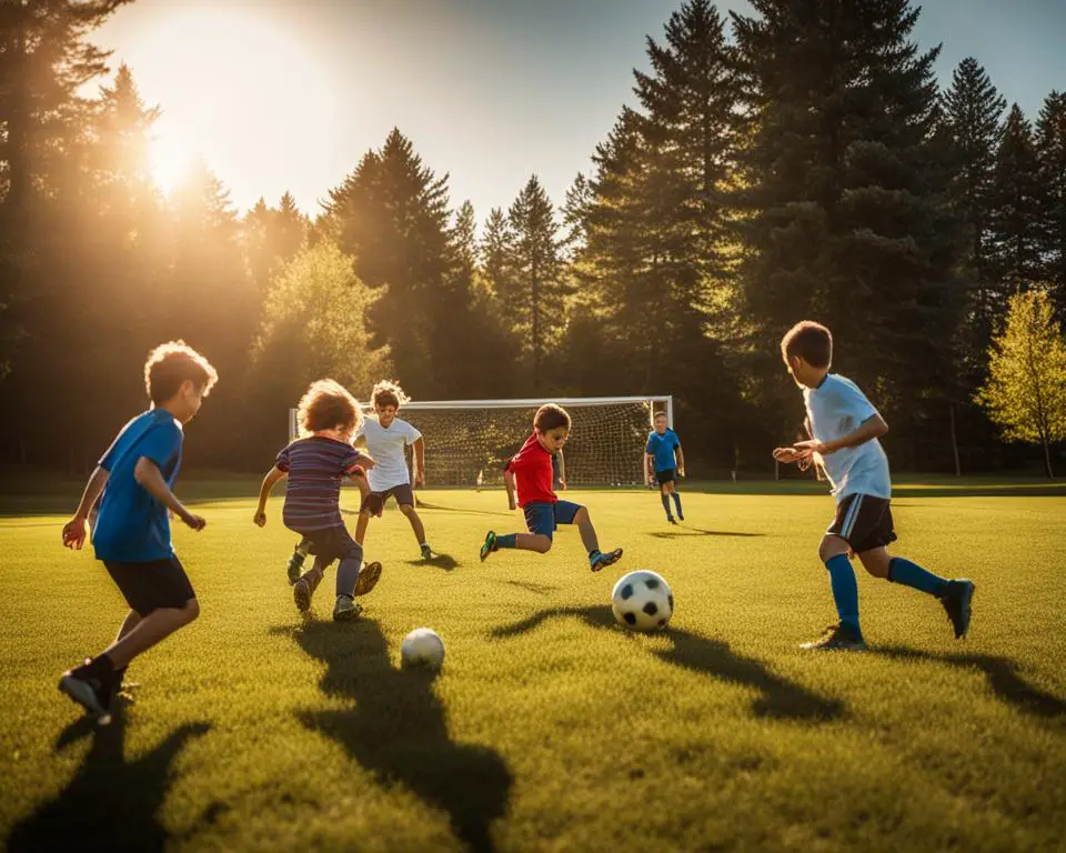 Homeschooled Kids Playing Soccer at a Field